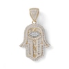 Thumbnail Image 1 of Cubic Zirconia Hamsa with Evil Eye Necklace Charm in 10K Two-Tone Gold