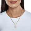 Thumbnail Image 3 of Cubic Zirconia Hamsa with Evil Eye Necklace Charm in 10K Two-Tone Gold