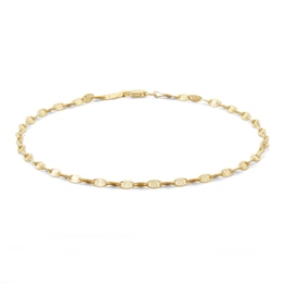 060 Gauge Valentino Chain Anklet in 10K Hollow Gold - 10&quot;