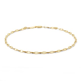 060 Gauge Valentino Chain Anklet in 10K Hollow Gold - 10"