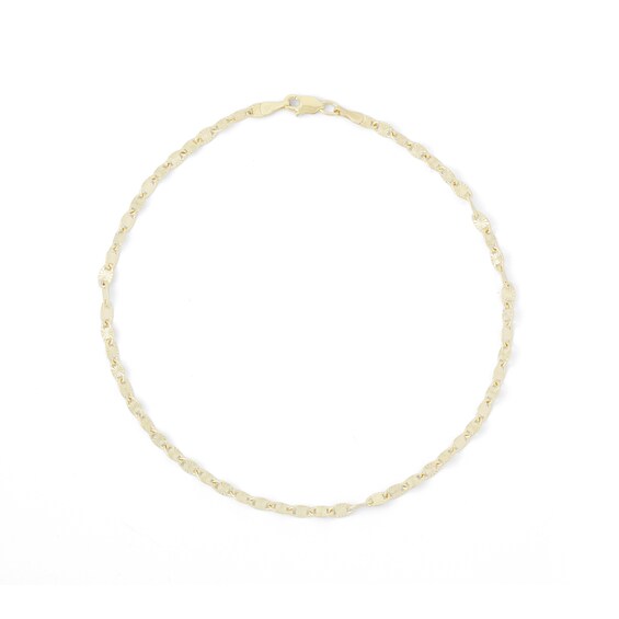 060 Gauge Valentino Chain Anklet in 10K Hollow Gold - 10"