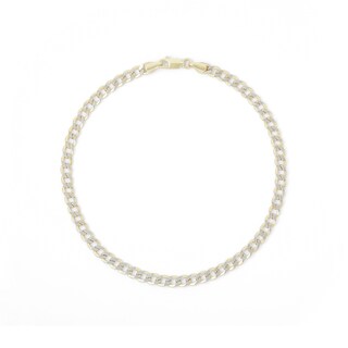 10K Hollow Gold Diamond-Cut Curb Chain Anklet