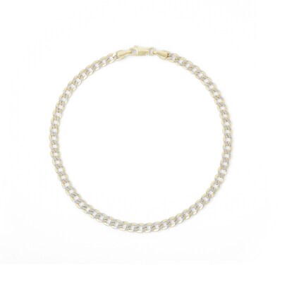 10K Hollow Gold Diamond-Cut Curb Chain Anklet