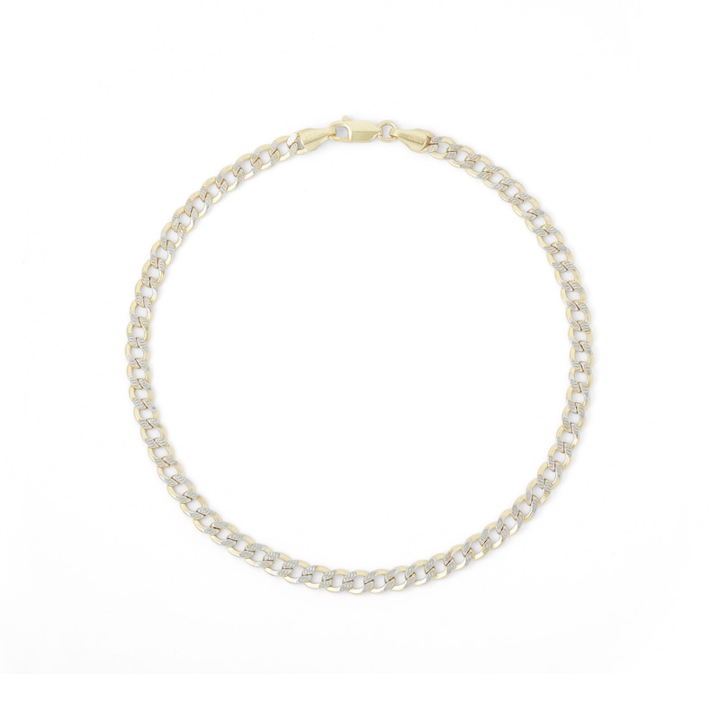 10K Hollow Gold Diamond-Cut Curb Chain Anklet