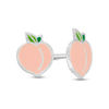 Thumbnail Image 1 of Child's Multi-Color Enamel Peach Stud Earrings in Sterling Silver