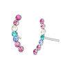 Thumbnail Image 1 of Child's Multi-Color Crystal Curved Crawler Earrings in Sterling Silver