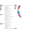 Thumbnail Image 2 of Child's Multi-Color Crystal Curved Crawler Earrings in Sterling Silver