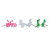 Thumbnail Image 1 of Child's Sterling Silver Green, Purple and Pink Enamel Dinosaur Stud Set