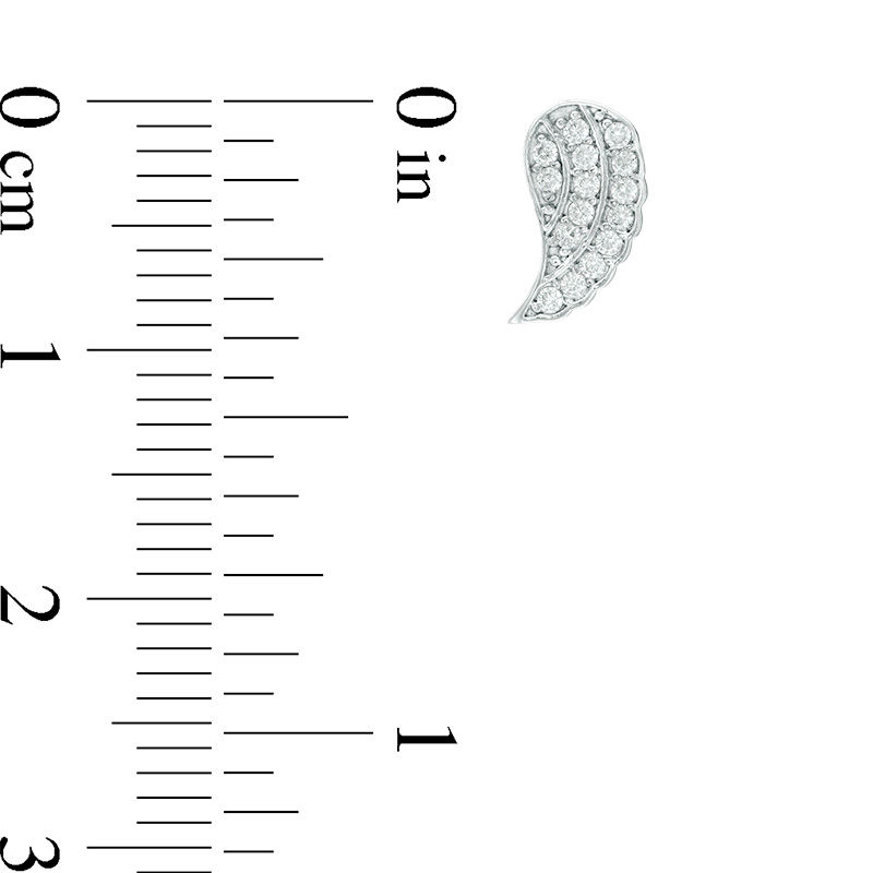 Main Image 2 of Cubic Zirconia Angel Wing Stud Earrings in Sterling Silver