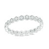 Cubic Zirconia Geometric Eternity Band in Sterling Silver - Size 7