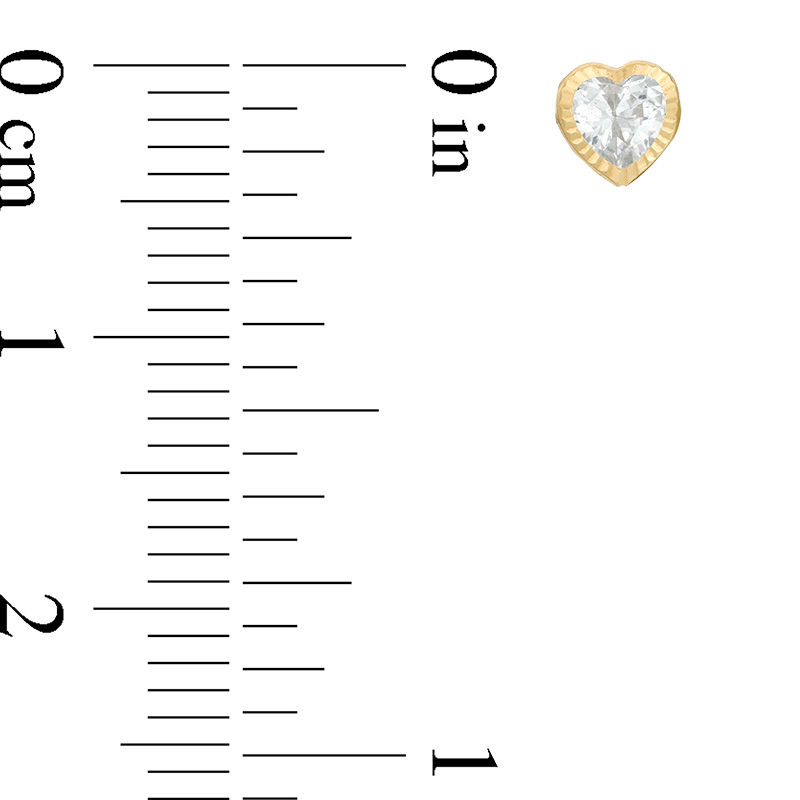 Main Image 3 of Child's Multi-Shape Cubic Zirconia Diamond-Cut Frame Stud Earrings Set in 10K Gold