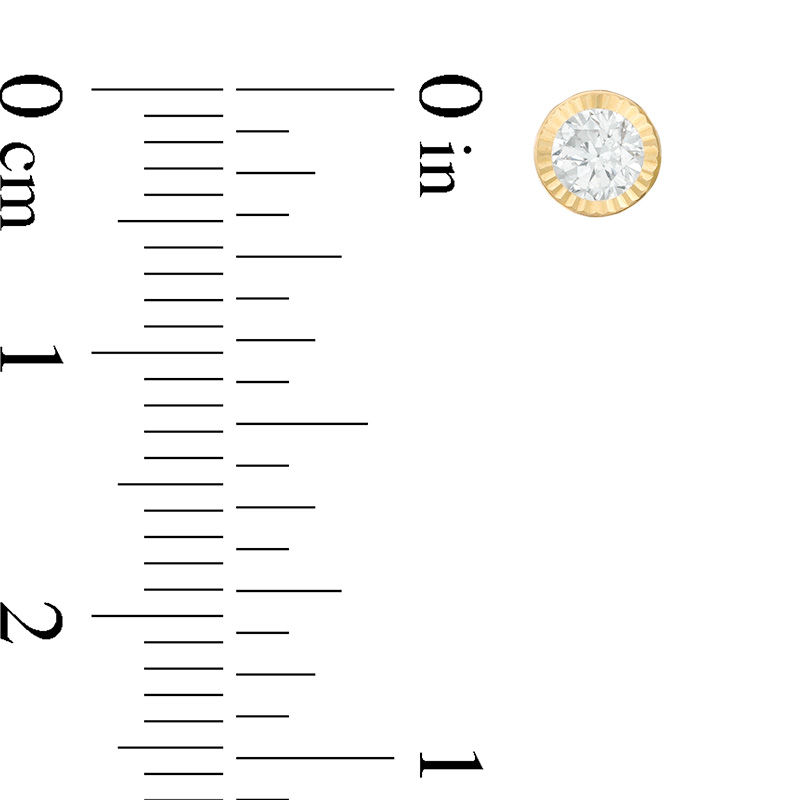 Main Image 4 of Child's Multi-Shape Cubic Zirconia Diamond-Cut Frame Stud Earrings Set in 10K Gold