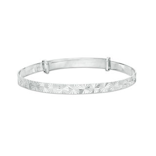 Child's Adjustable Diamond-Cut Bangle in Sterling Silver - 5.5"