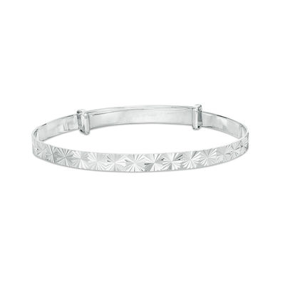 Child's Adjustable Diamond-Cut Bangle in Sterling Silver - 5.5"