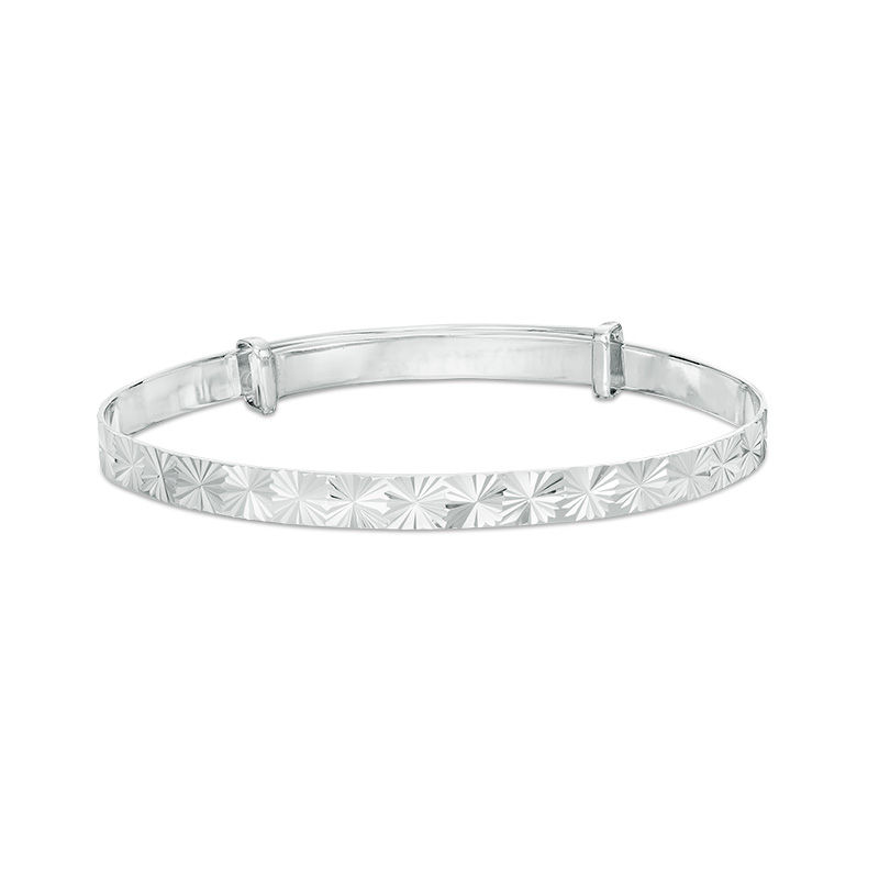 Child's Adjustable Diamond-Cut Bangle in Sterling Silver - 5.5"