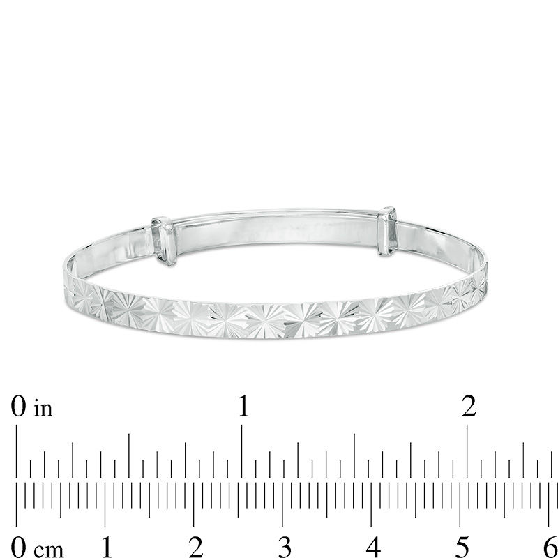 Child's Adjustable Diamond-Cut Bangle in Sterling Silver - 5.5"