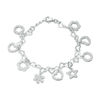 Thumbnail Image 1 of Child's Cubic Zirconia Multi-Shape Charm Bracelet in Sterling Silver - 5.5"