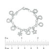 Thumbnail Image 2 of Child's Cubic Zirconia Multi-Shape Charm Bracelet in Sterling Silver - 5.5"
