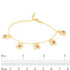 Thumbnail Image 2 of Child's Cubic Zirconia Clover with Enamel Ladybug Charm Bracelet in Brass with 18K Gold Plate - 5.5"