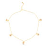Thumbnail Image 1 of Child's Cubic Zirconia Clover with Enamel Ladybug Charm Necklace in Brass with 18K Gold Plate - 15"