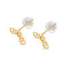 Cubic Zirconia Trio Open Hexagon Frame Stud Earrings in 10K Gold