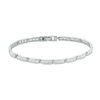 Thumbnail Image 1 of Princess-Cut Cubic Zirconia Link Tennis Bracelet in Sterling Silver - 7.25&quot;