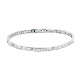 Princess-Cut Cubic Zirconia Link Tennis Bracelet in Sterling Silver - 7.25&quot;