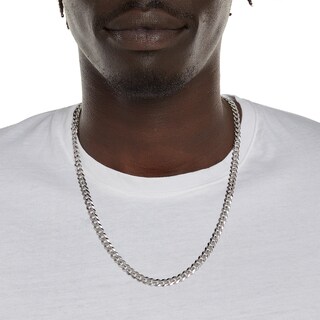 Made in Italy 140 Gauge Curb Chain Necklace in Solid Sterling Silver - 22"