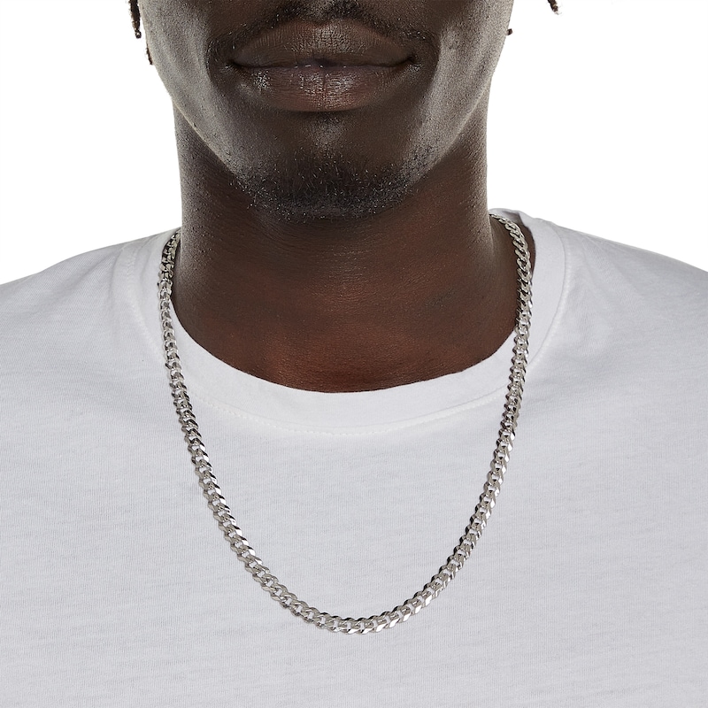 Main Image 4 of Made in Italy 140 Gauge Curb Chain Necklace in Solid Sterling Silver - 22"