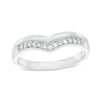 Cubic Zirconia Chevron Ring in Sterling Silver - Size 7