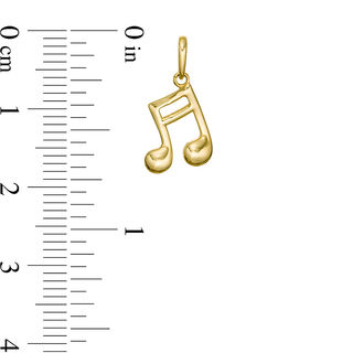 Tilted Music Note Necklace Charm in 10K Gold