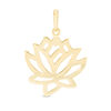 Thumbnail Image 1 of Lotus Flower Cutout Necklace Charm in 10K Gold