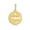 Thumbnail Image 0 of Cubic Zirconia "MOM" Disc Necklace Charm in 10K Gold