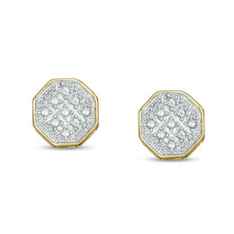 1/20 CT. T.W. Square Composite Diamond Octagon Stud Earrings in 10K Gold