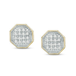 1/15 CT. T.W. Square Composite Diamond Octagon Stud Earrings in 10K Gold