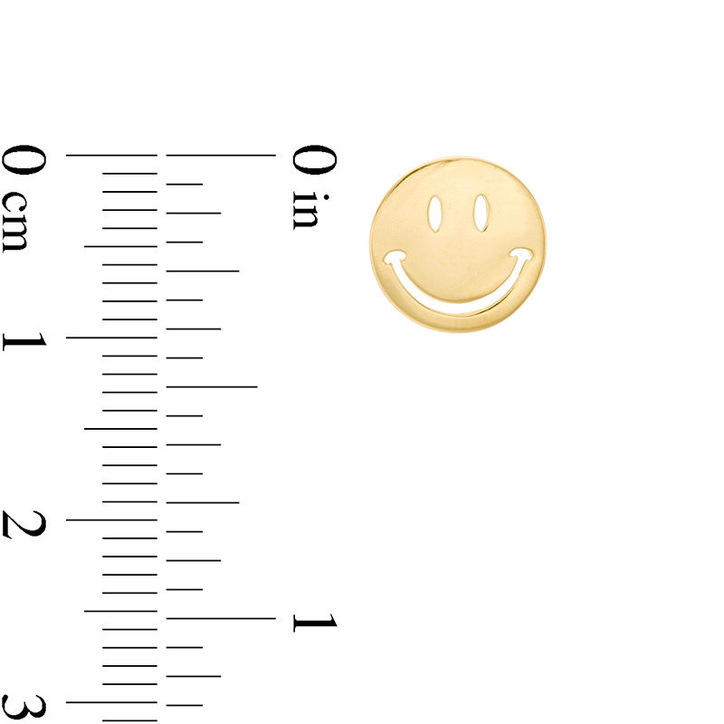 Main Image 2 of Smiley Face Cut-Out Stud Earrings in 10K Gold