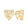 Thumbnail Image 1 of 8mm Heart-Shaped Yellow Cubic Zirconia Solitaire Stud Earrings in 10K Gold
