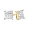 Thumbnail Image 1 of 1/4 CT. T.W. Square-Cut Composite Diamond Stud Earrings in 10K Gold