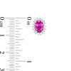 Oval Lab-Created Pink and White Sapphire Starburst Frame Stud Earrings in Sterling Silver