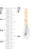 Thumbnail Image 2 of Teardrop Iridescent Crystal Dangle Huggie Hoop Earrings in 10K Gold