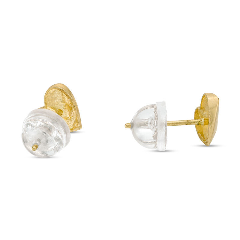 Main Image 2 of Geometric Heart Stud Earrings in 10K Gold