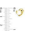 Child's Cubic Zirconia and White Enamel Heart Bird Stud Earrings in Sterling Silver with 18K Gold Plate
