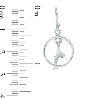 Jumping Dolphin Drop Earrings in Sterling Silver