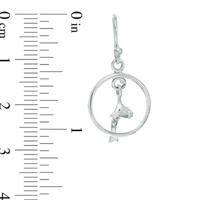 Jumping Dolphin Drop Earrings in Sterling Silver