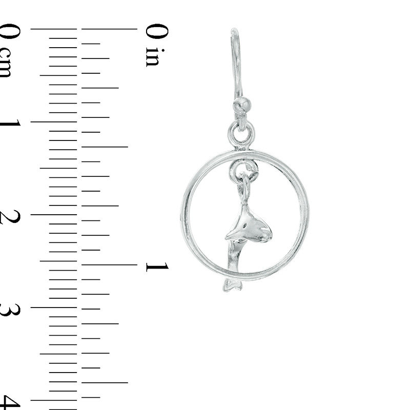 Jumping Dolphin Drop Earrings in Sterling Silver