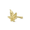 Thumbnail Image 1 of 022 Gauge Diamond-Cut Cannabis Leaf Nose Stud in 14K Gold