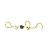 Thumbnail Image 1 of 022 Gauge Black and White Cubic Zirconia Three Piece Nose Stud Set in 14K Gold