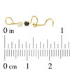 Thumbnail Image 2 of 022 Gauge Black and White Cubic Zirconia Three Piece Nose Stud Set in 14K Gold