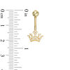 Thumbnail Image 2 of 014 Gauge Cubic Zirconia Crown Belly Button Ring in 10K Gold