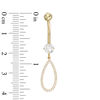 014 Gauge 5mm Cubic Zirconia Open Teardrop Dangle Belly Button Ring in 10K Gold